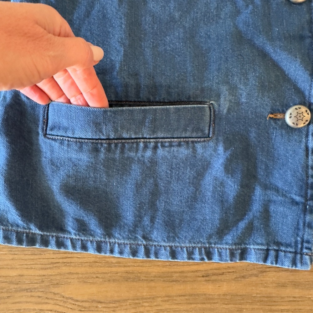Xirena Paley Cropped Denim Boxy Oversized Jacket-Blue Jay-Womens Sze S-NWOT $345 - Picture 6 of 16